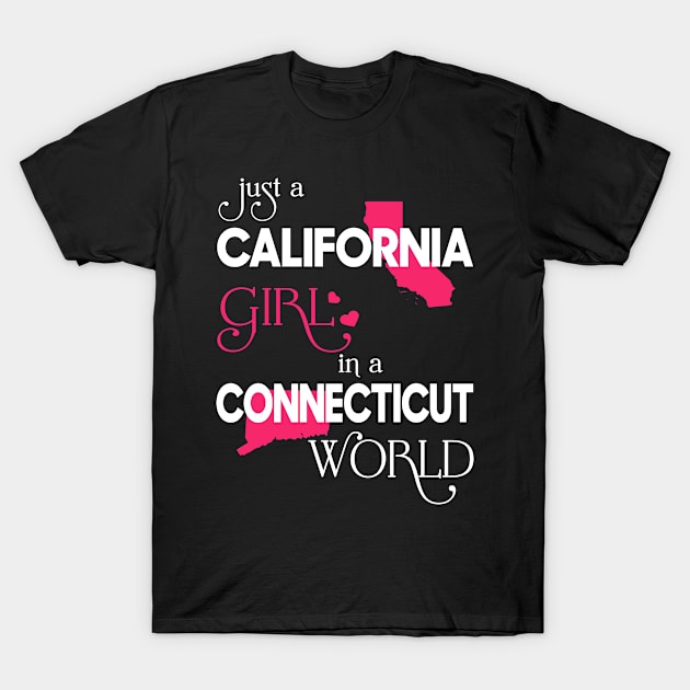 Just California Girl In Connecticut World T-Shirt by FaustoSiciliancl